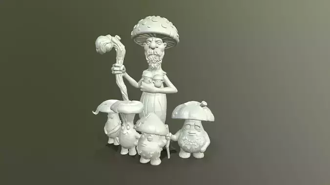 Mushroom peoples 3D print model