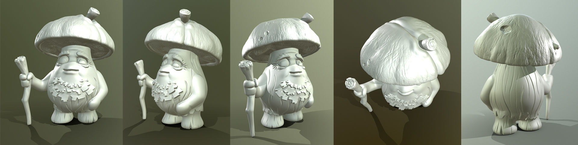 Mushroom peoples 3D print model_5