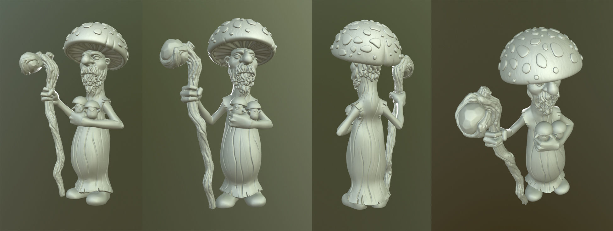 Mushroom peoples 3D print model_6