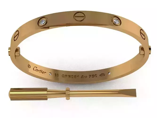 Love Bracelet 18 Size 4 Gem 3D print model