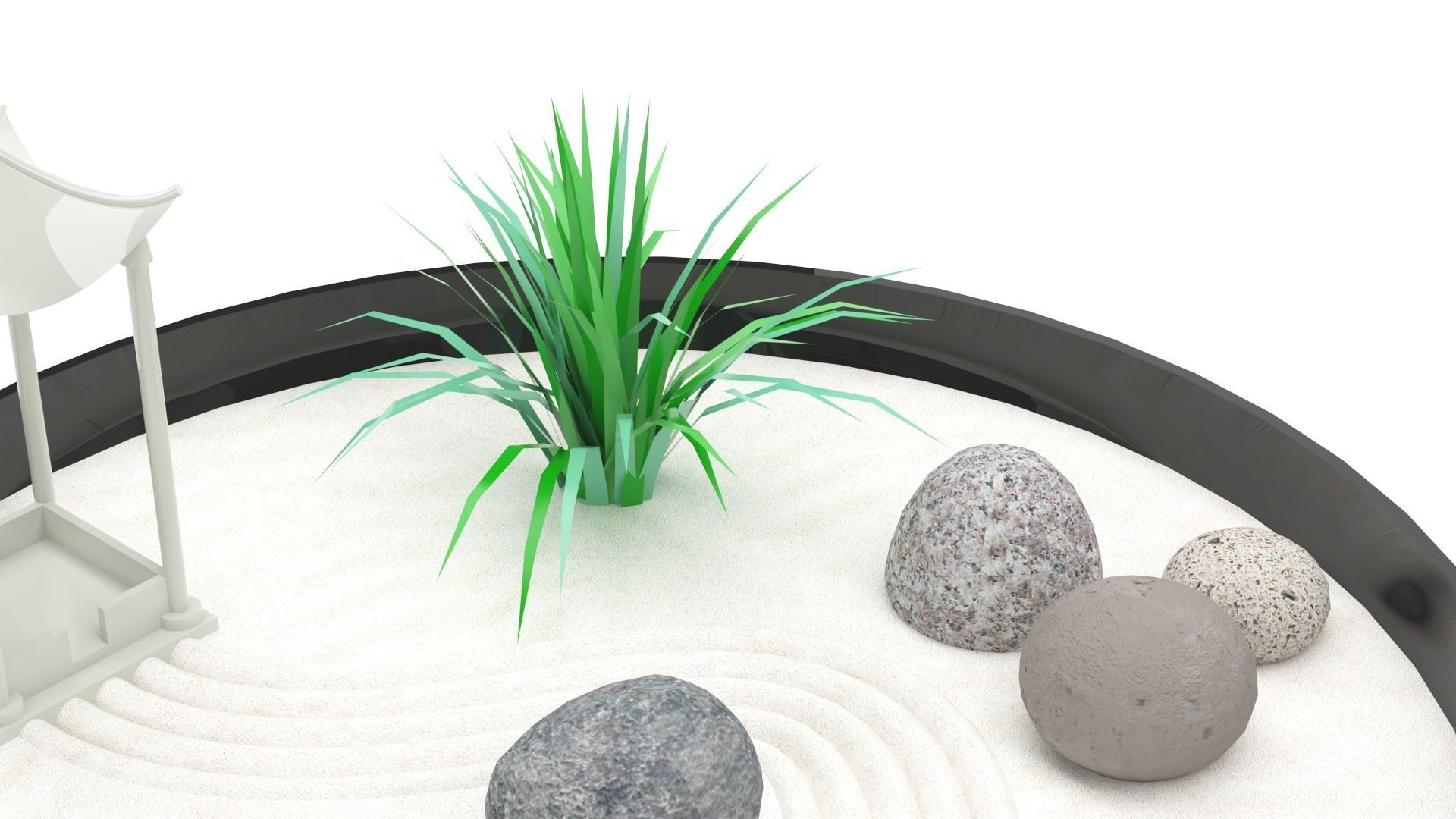 Miniature zen garden 3D model_5