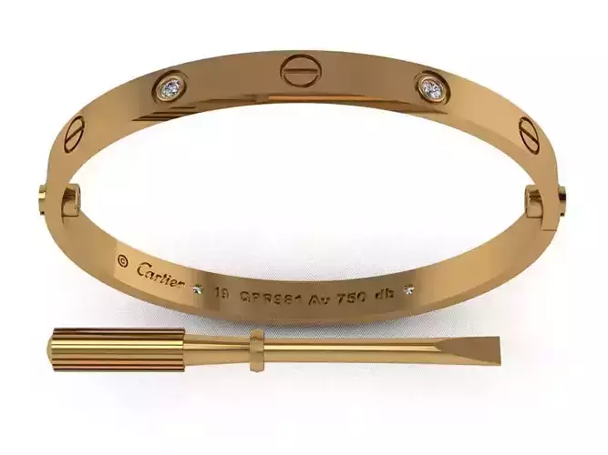 Love Bracelet 19 Size 4 Gem 3D print model