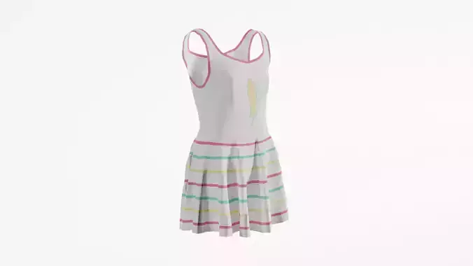 Vintage Kids Dress Low-poly 3D model