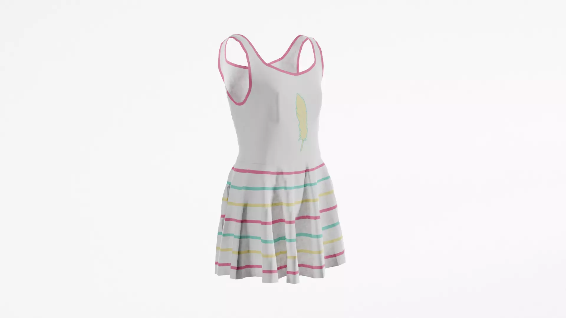 Vintage Kids Dress Low-poly 3D model_0