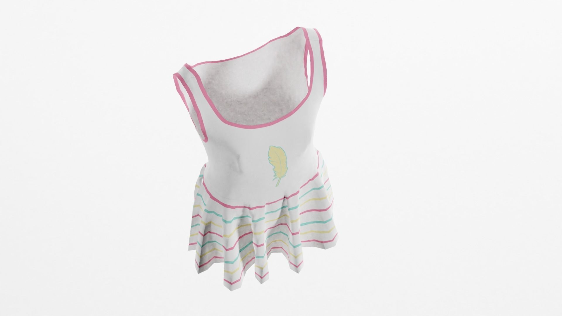 Vintage Kids Dress Low-poly 3D model_3
