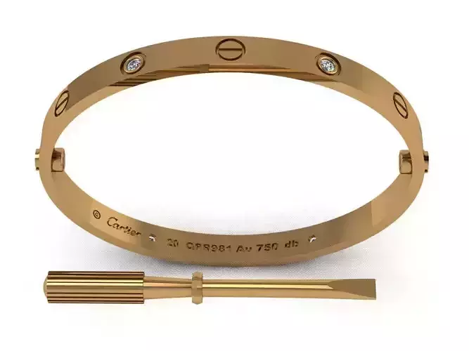 Love Bracelet 20 Size 4 Gem 3D print model