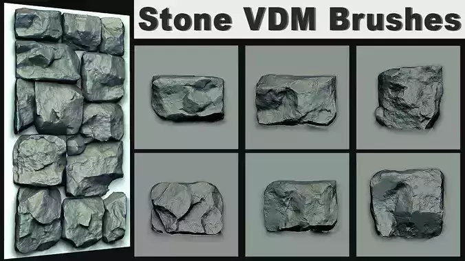 Stone VDM Brushes Vol 2 Low-poly 3D model