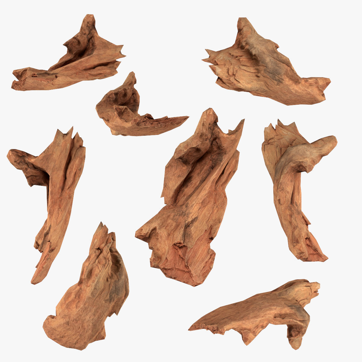 PSWooden019 scanned Wood chips Low-poly 3D model_1