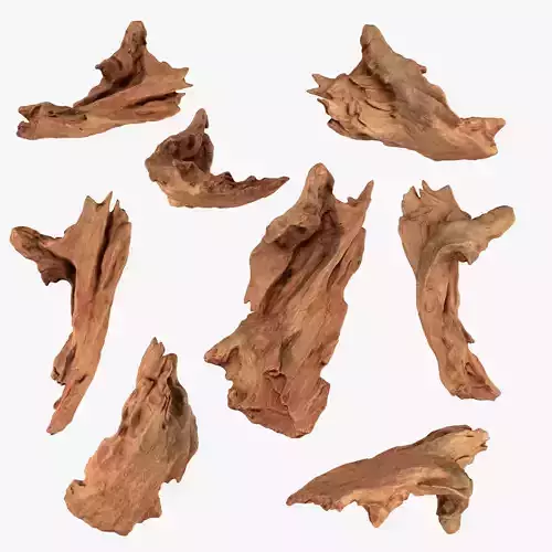 PSWooden019 scanned Wood chips Low-poly 3D model