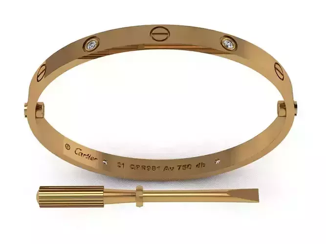 Love Bracelet 21 Size 4 Gem 3D print model