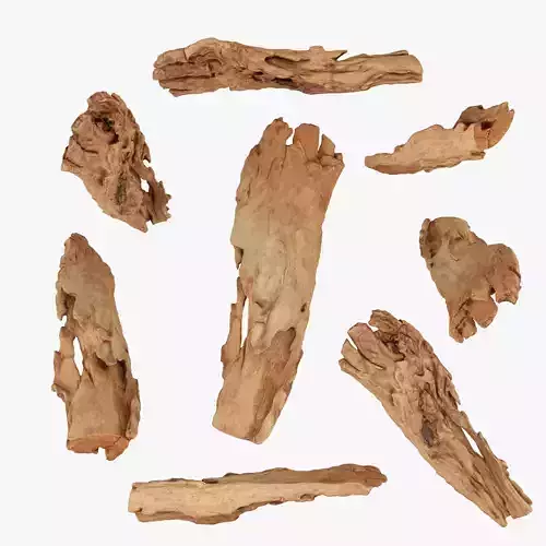 PSWooden020 scanned Wood chips Low-poly 3D model
