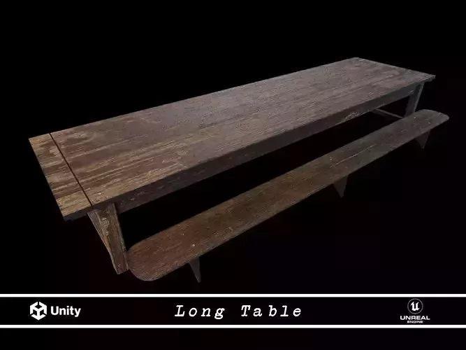 Long table with two benches 