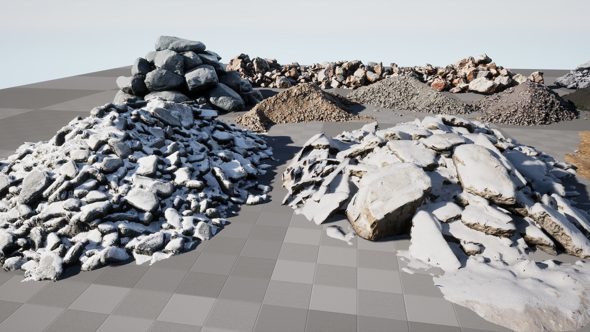 UE Piles of ruins and stones and  soil Low-poly 3D model_4