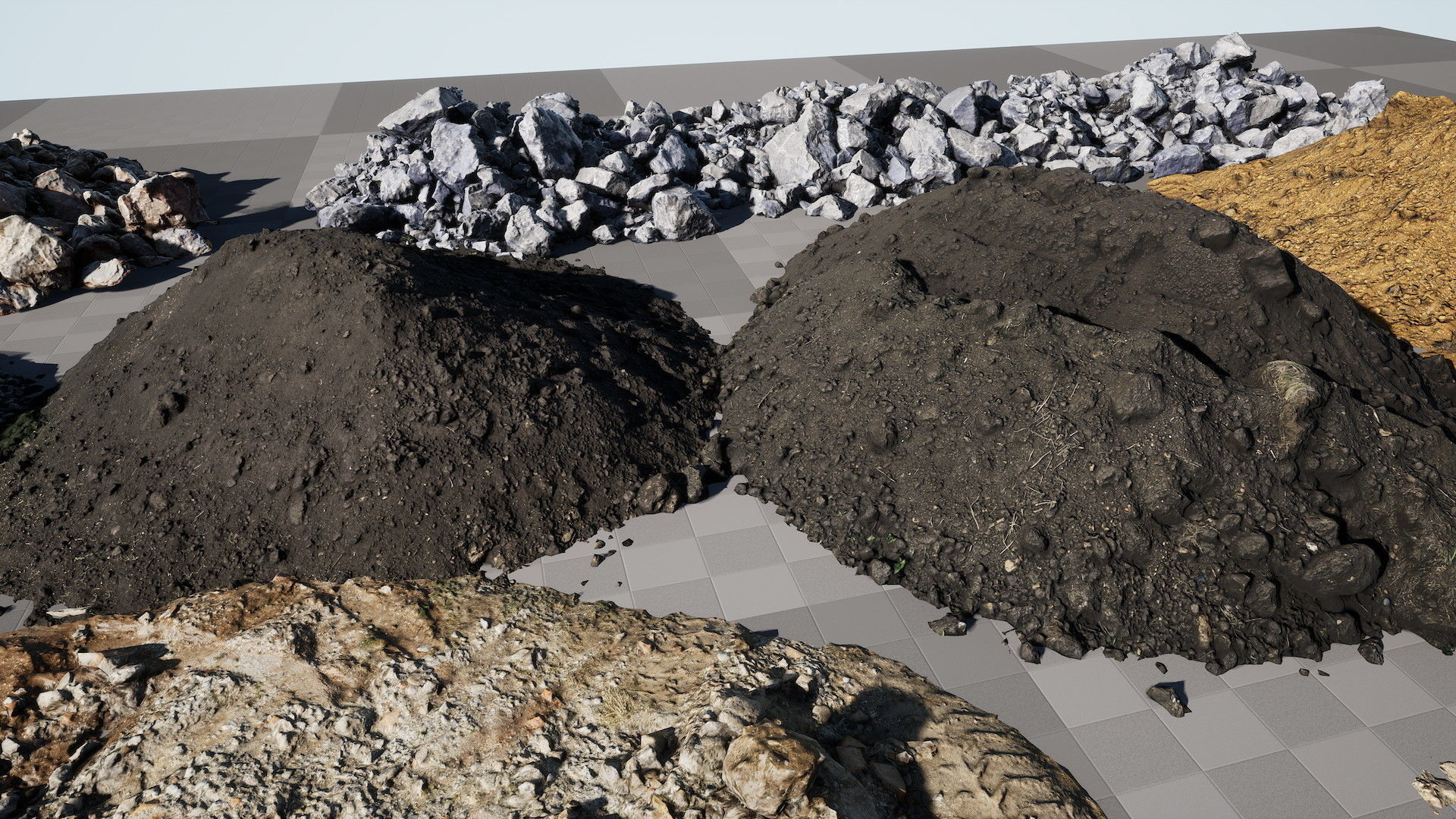 UE Piles of ruins and stones and  soil Low-poly 3D model_12