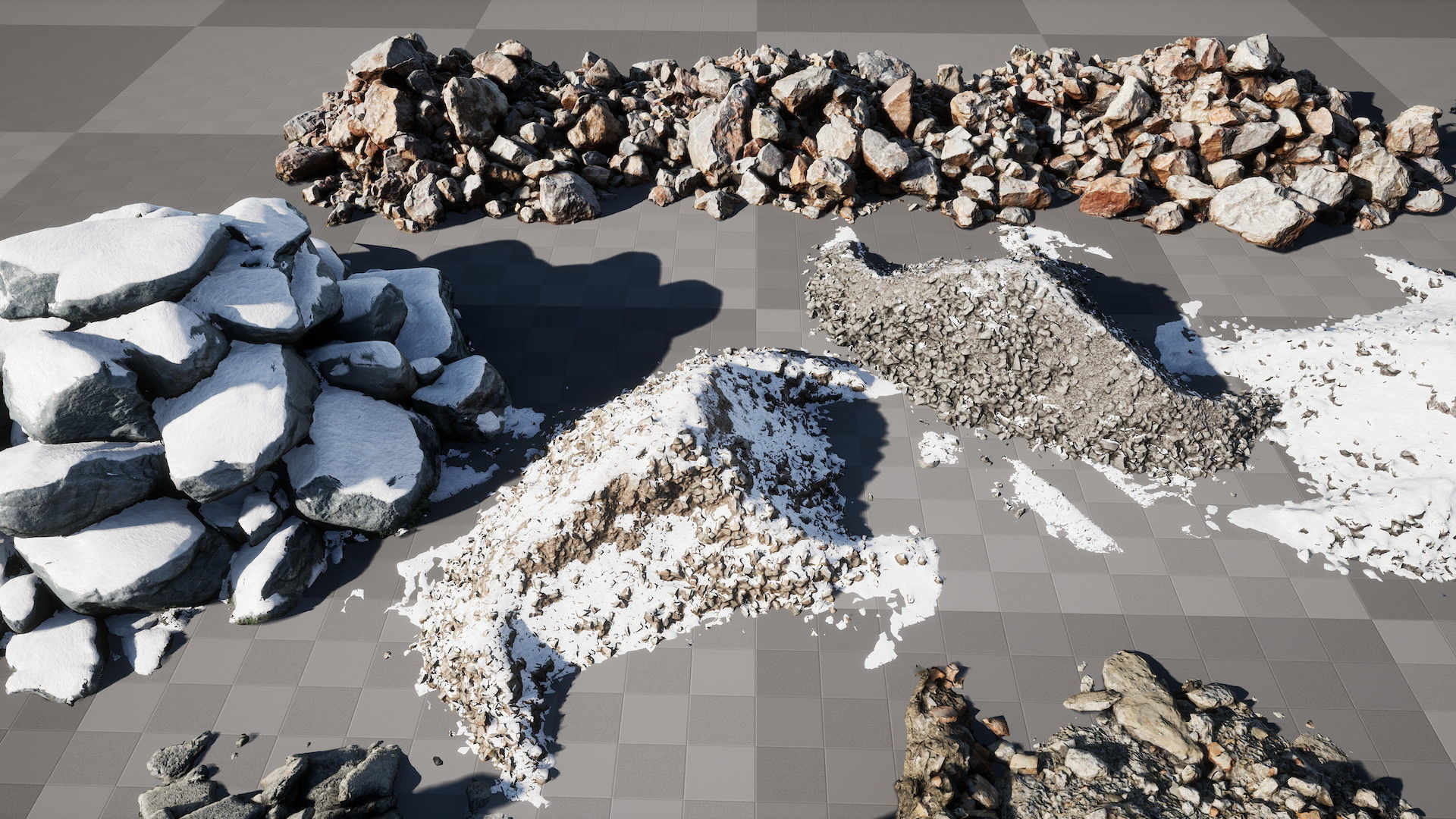 UE Piles of ruins and stones and  soil Low-poly 3D model_10