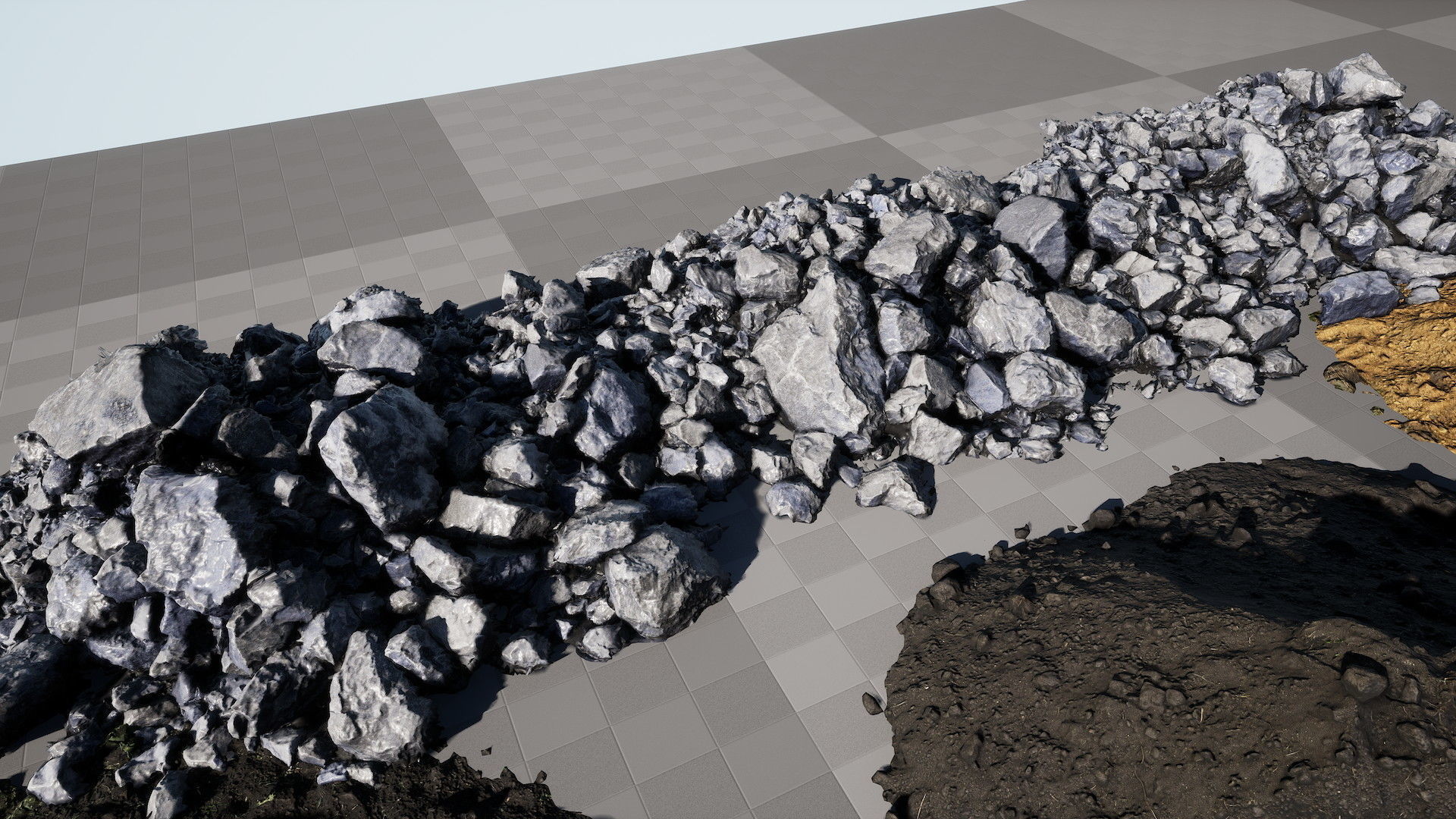 UE Piles of ruins and stones and  soil Low-poly 3D model_21