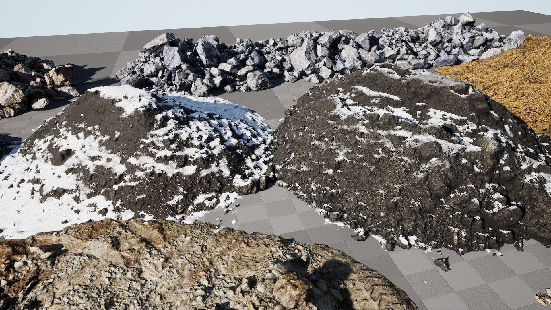 UE Piles of ruins and stones and  soil Low-poly 3D model_13