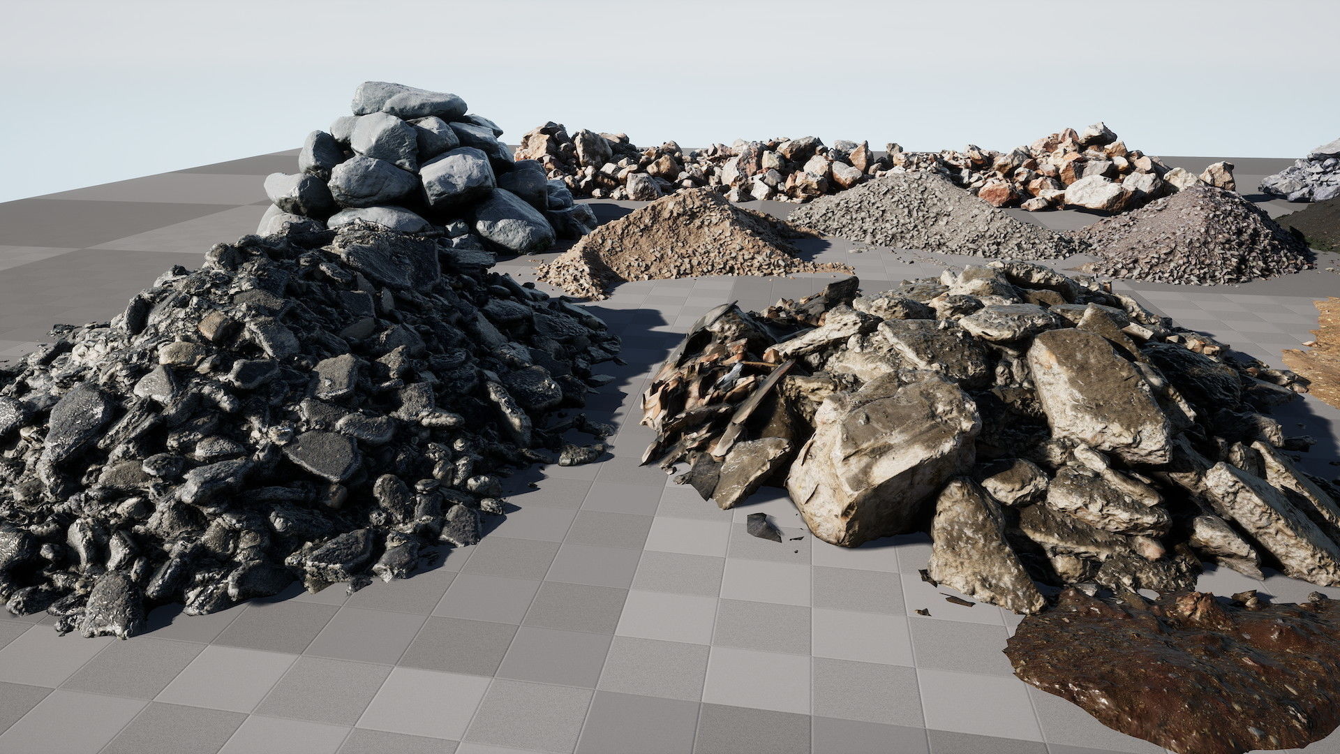 UE Piles of ruins and stones and  soil Low-poly 3D model_5