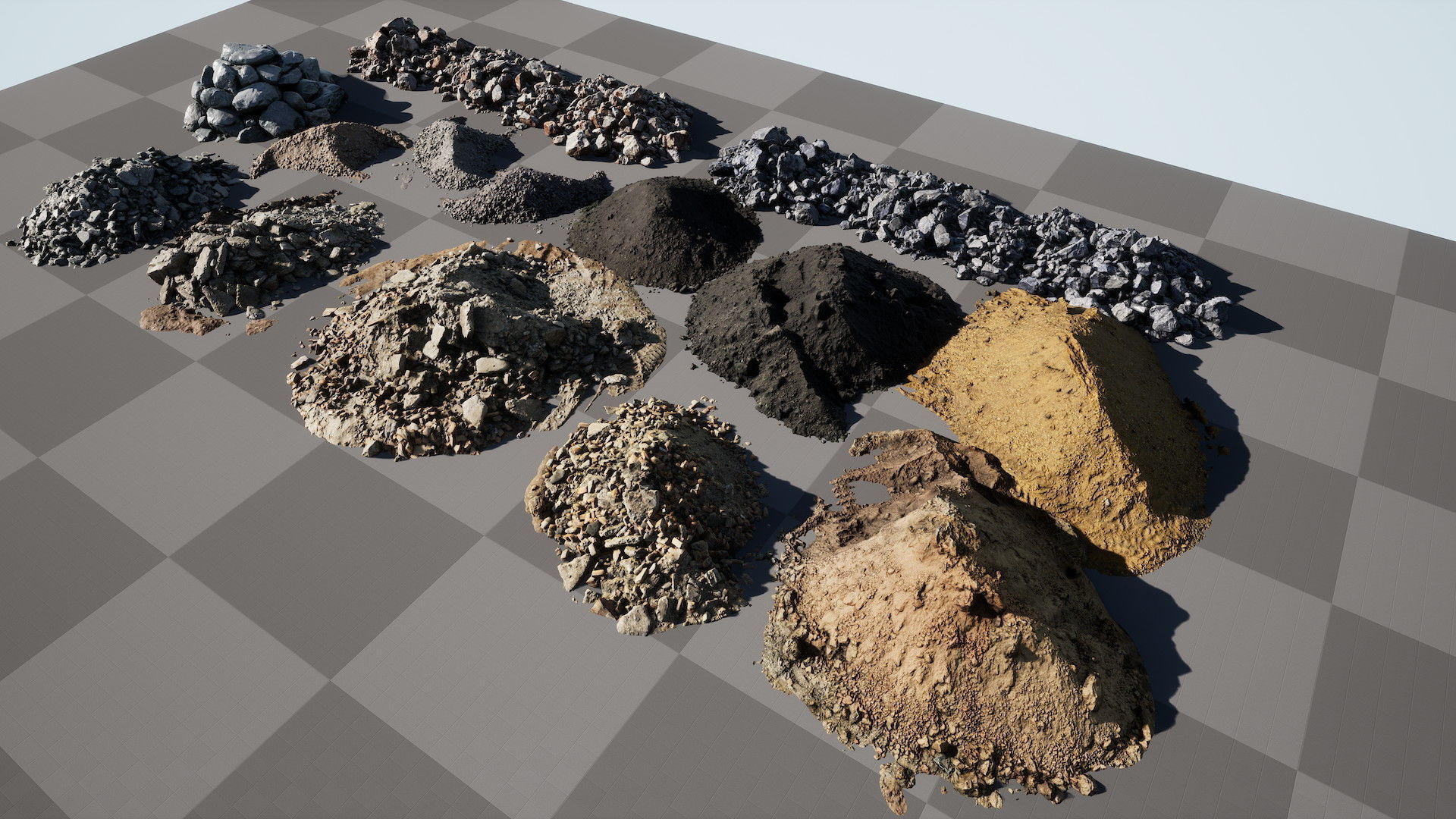 UE Piles of ruins and stones and  soil Low-poly 3D model_24