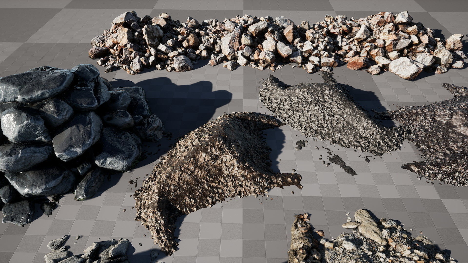 UE Piles of ruins and stones and  soil Low-poly 3D model_11