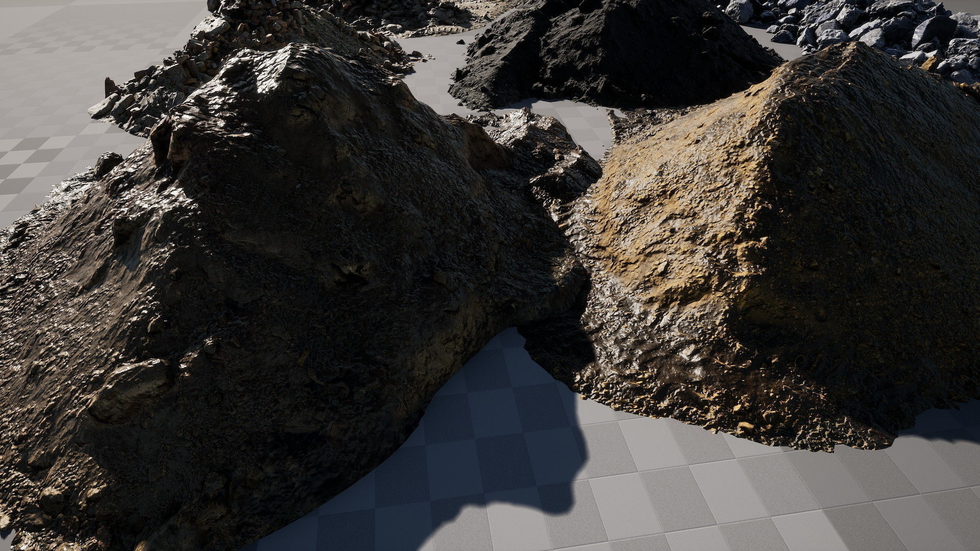 UE Piles of ruins and stones and  soil Low-poly 3D model_17