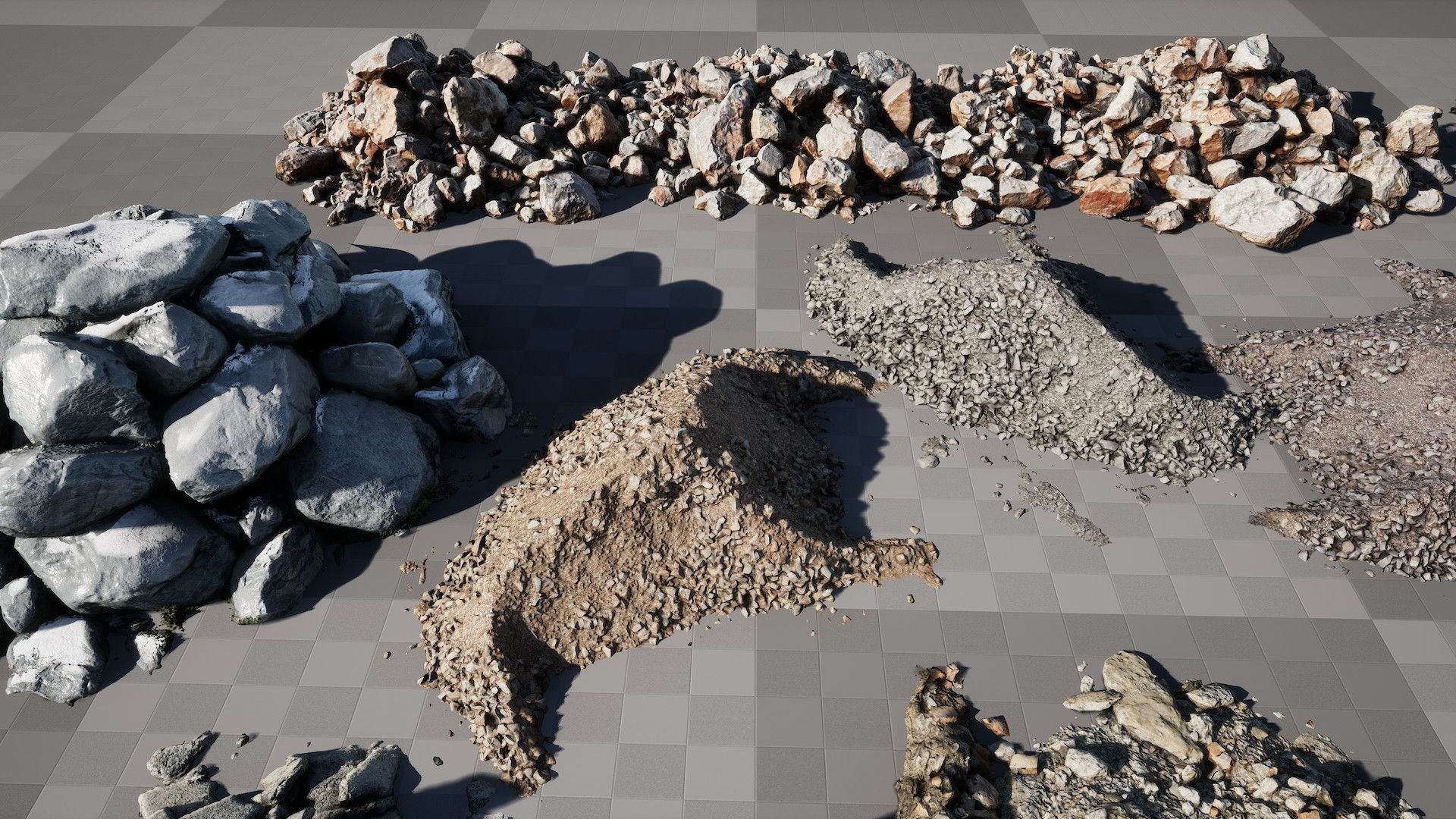 UE Piles of ruins and stones and  soil Low-poly 3D model_9