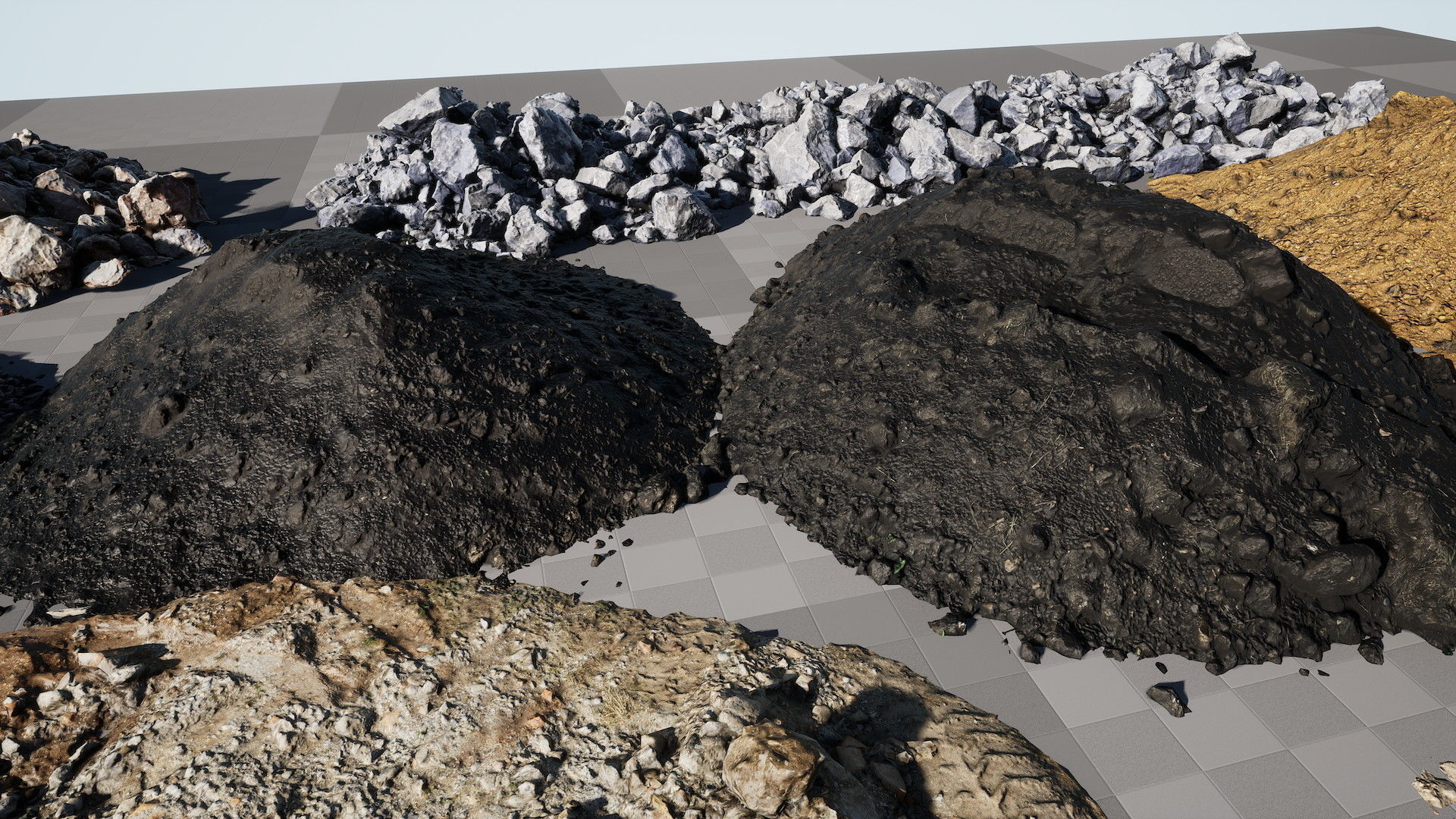 UE Piles of ruins and stones and  soil Low-poly 3D model_14