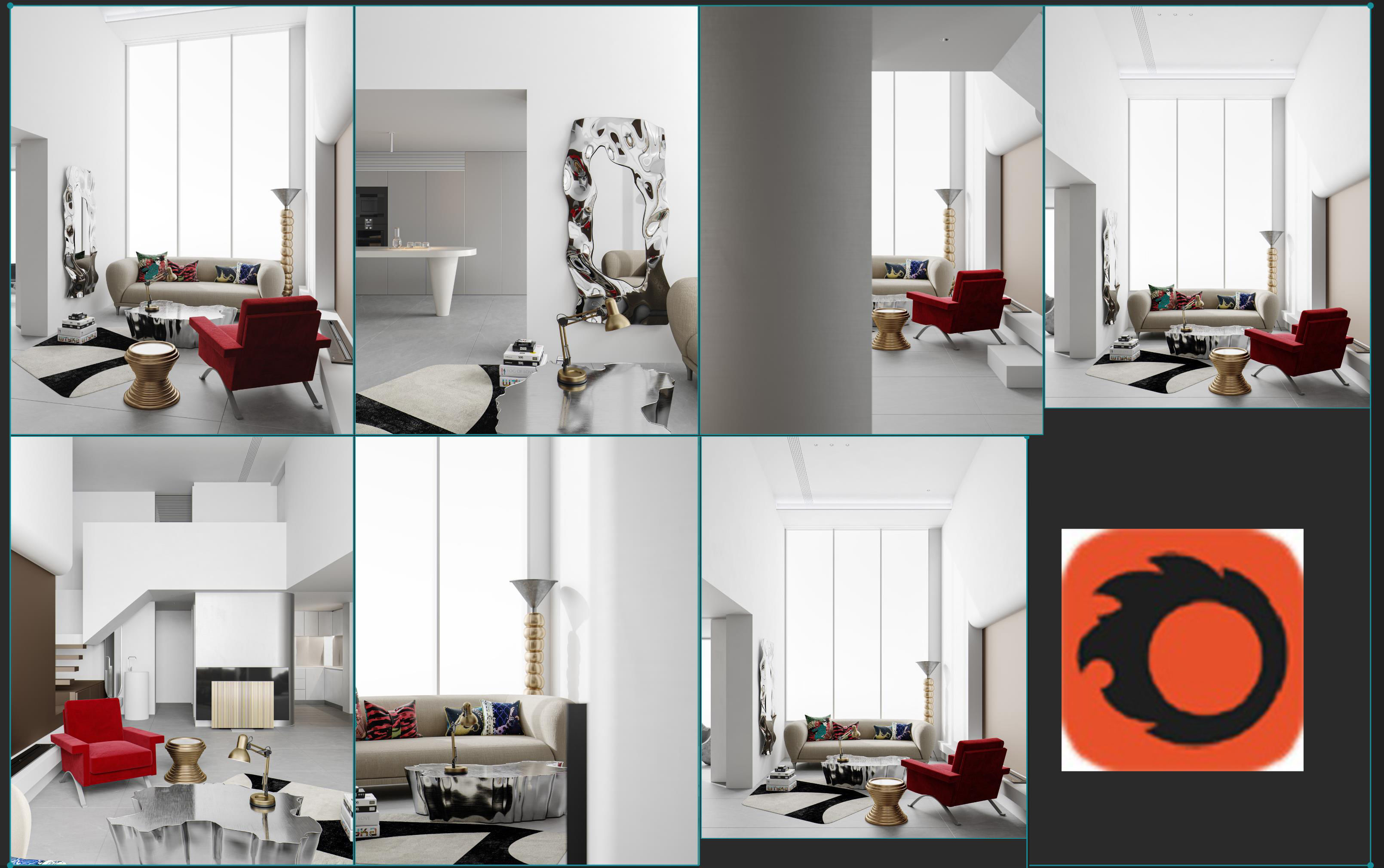 Living Room Interior Scene for 3DMAX and Corona 3D model 3D model_7