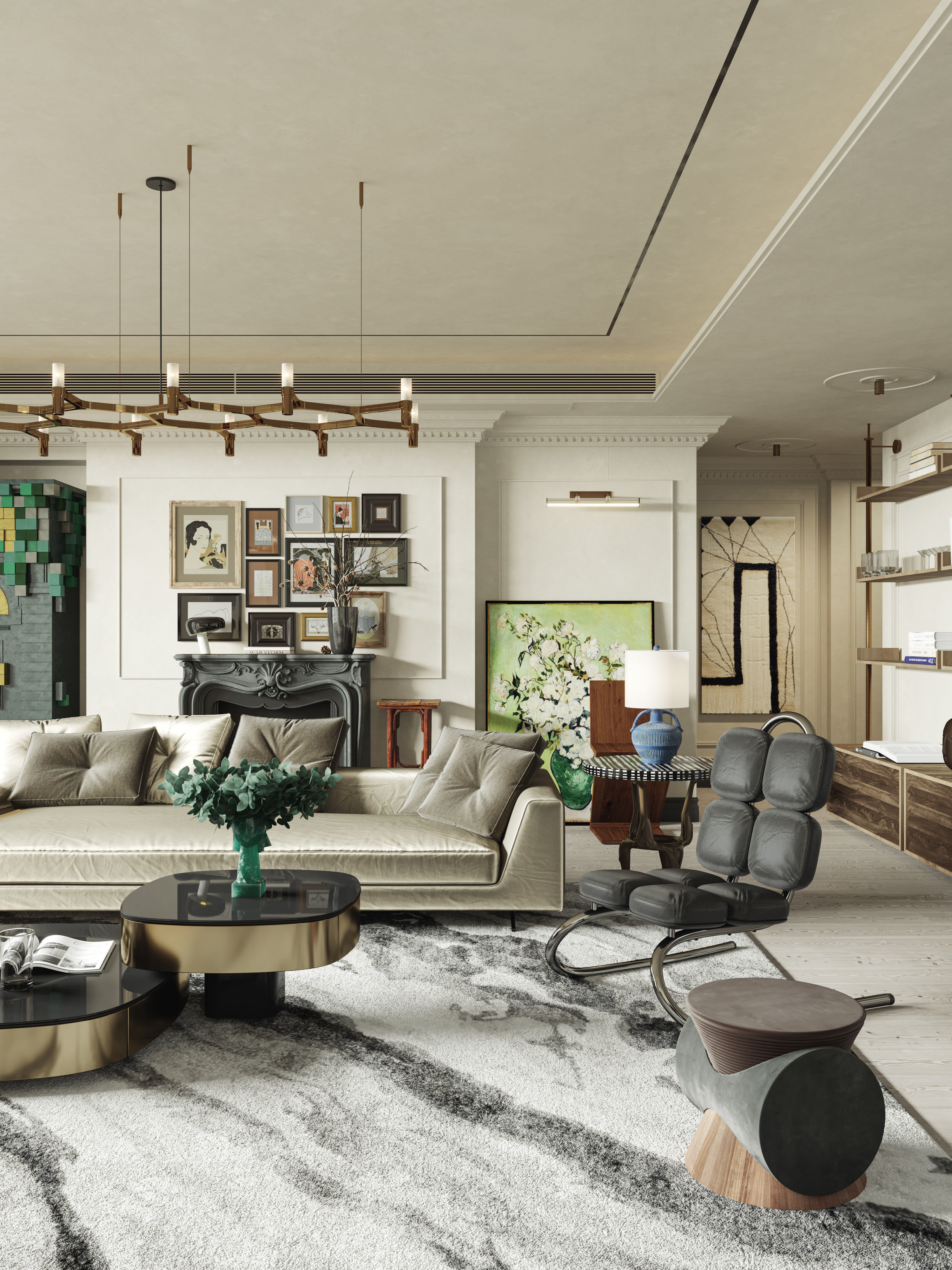 Living Room Interior Scene for 3DMAX and Corona 3D model 3D model_5