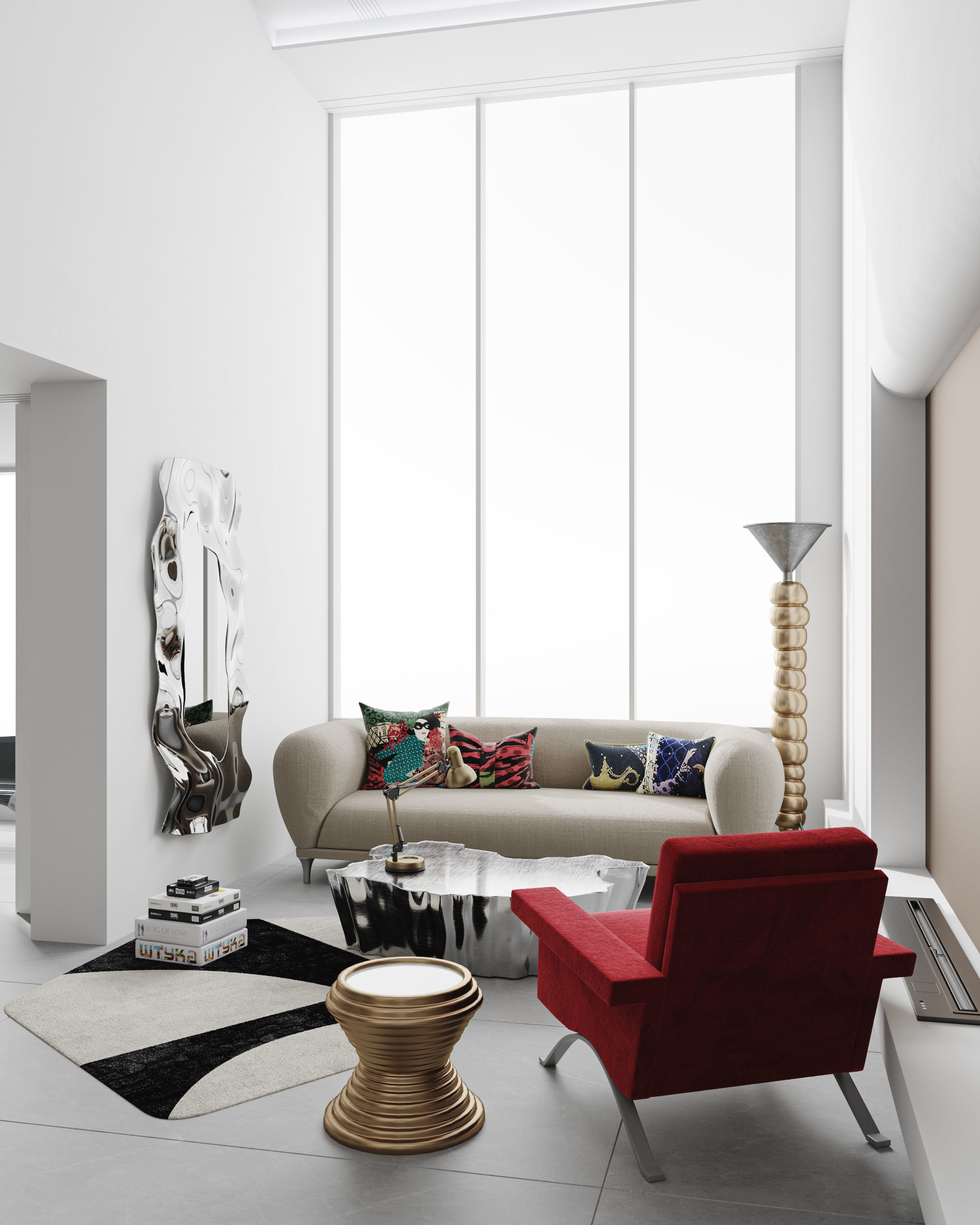 Living Room Interior Scene for 3DMAX and Corona 3D model 3D model_8