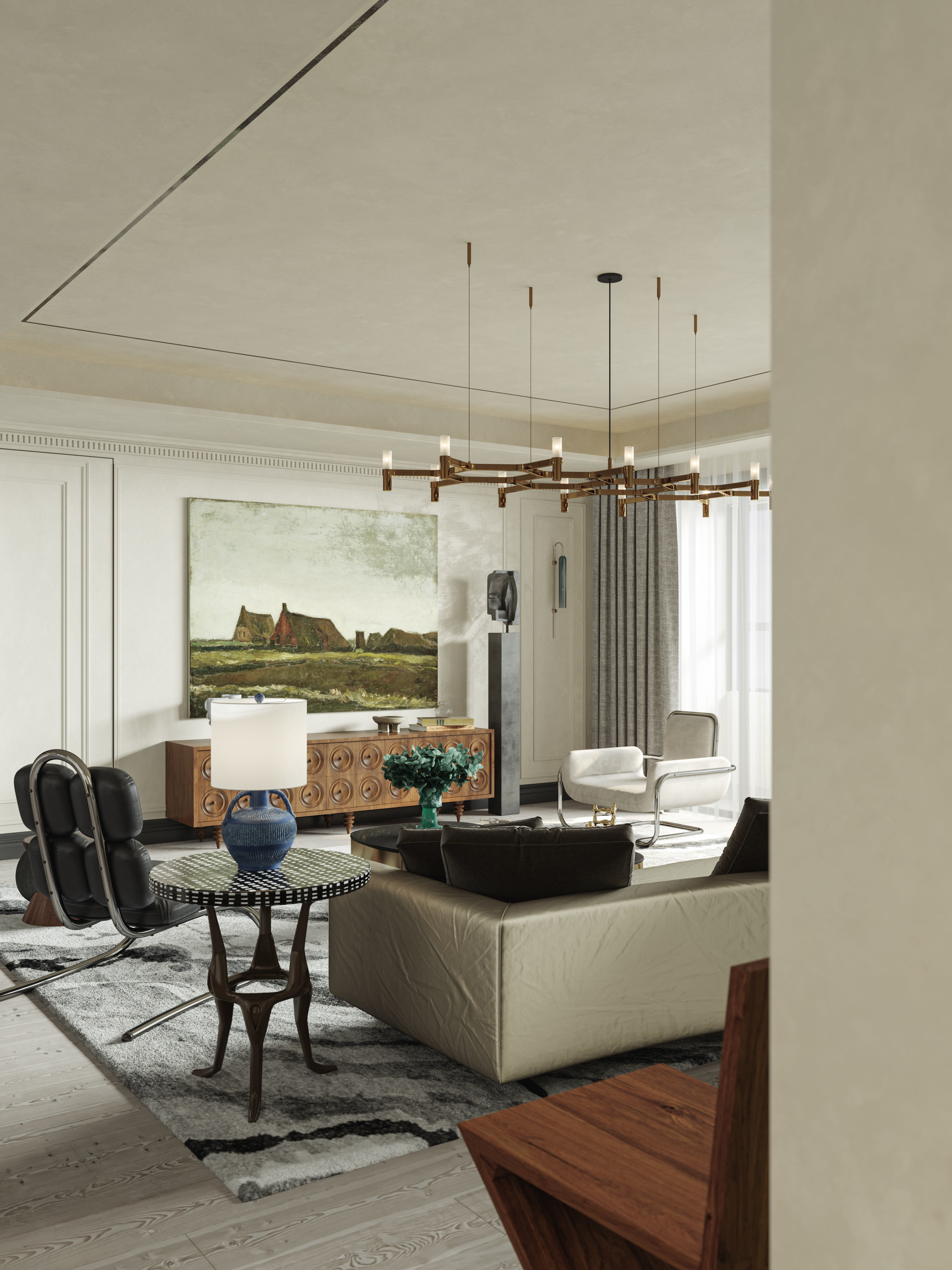 Living Room Interior Scene for 3DMAX and Corona 3D model 3D model_4