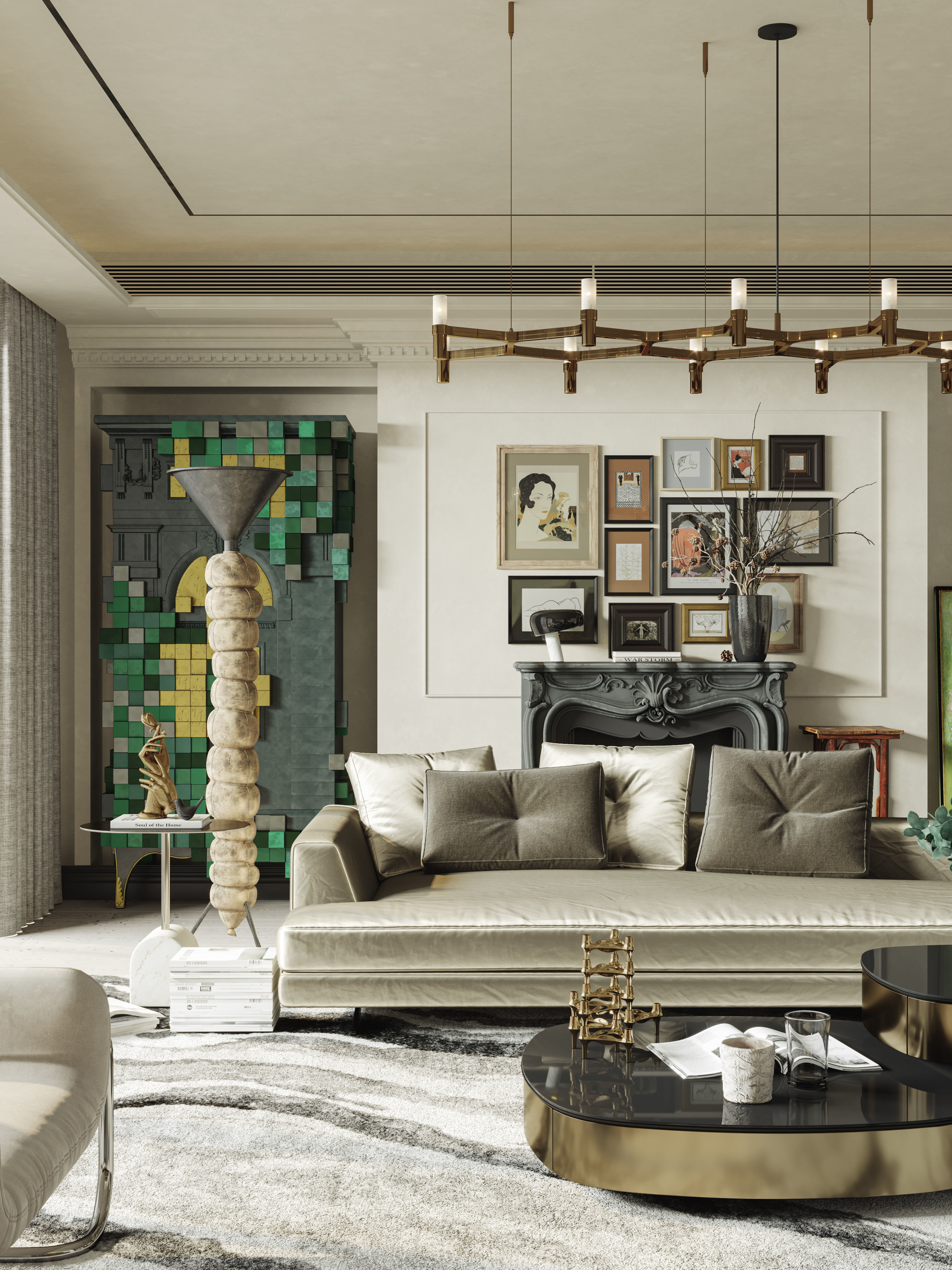 Living Room Interior Scene for 3DMAX and Corona 3D model 3D model_3