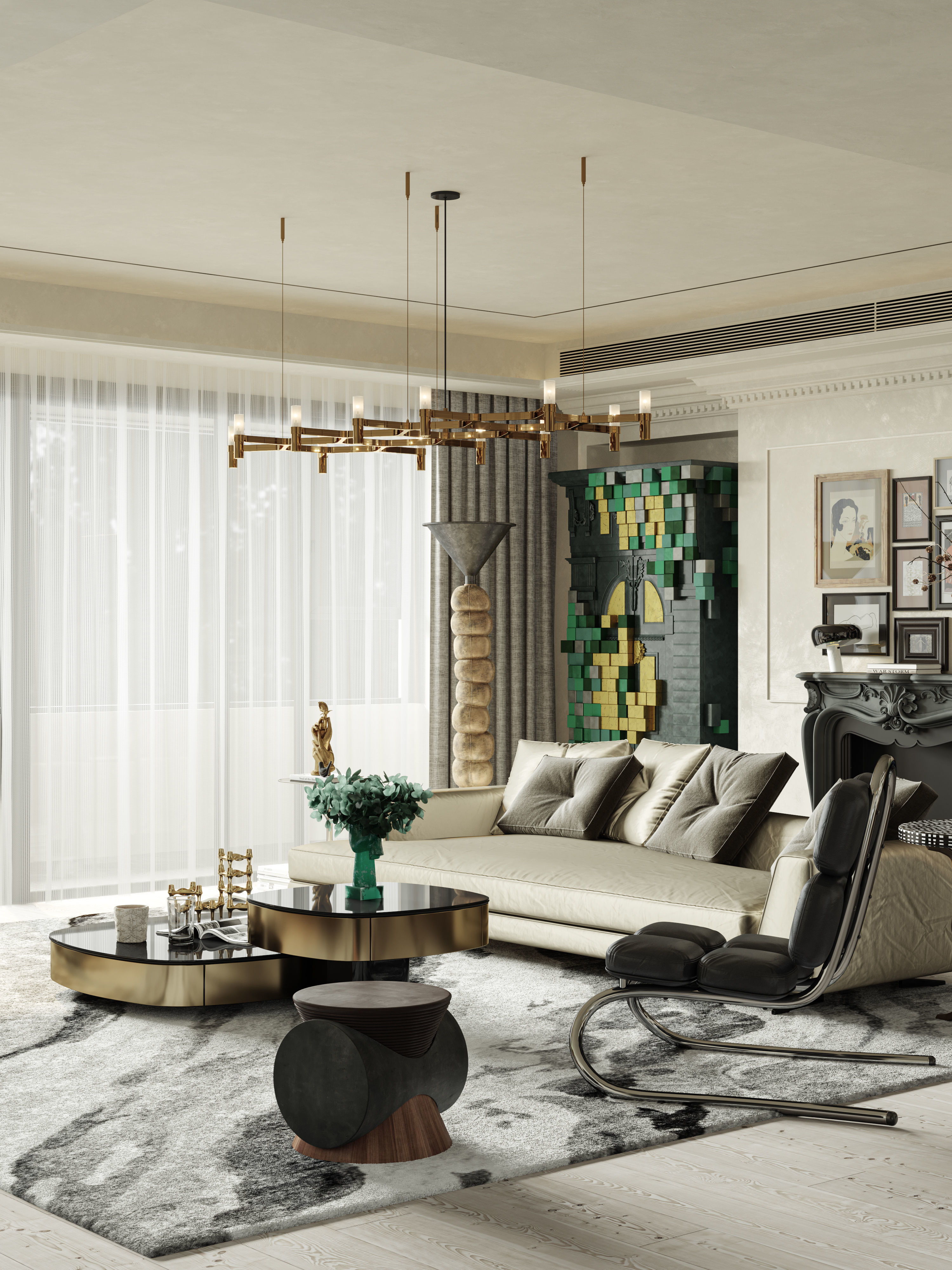 Living Room Interior Scene for 3DMAX and Corona 3D model 3D model_6