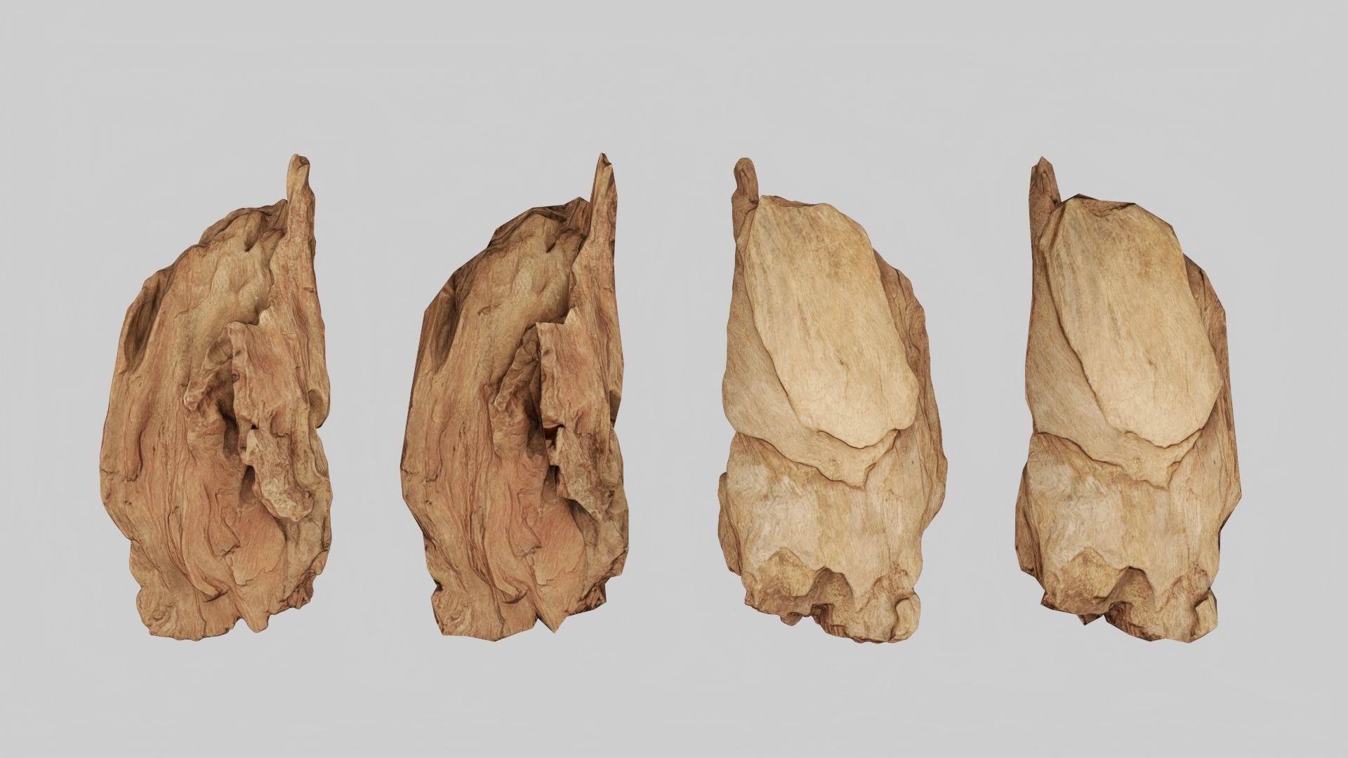 PSWooden021 scanned Wood chips Low-poly 3D model_2