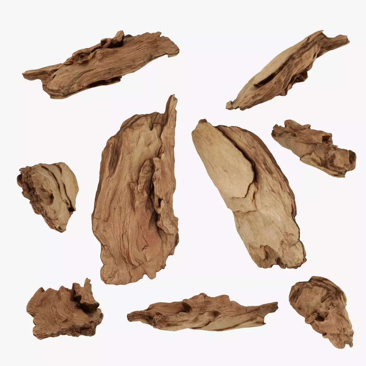 PSWooden021 scanned Wood chips Low-poly 3D model_0