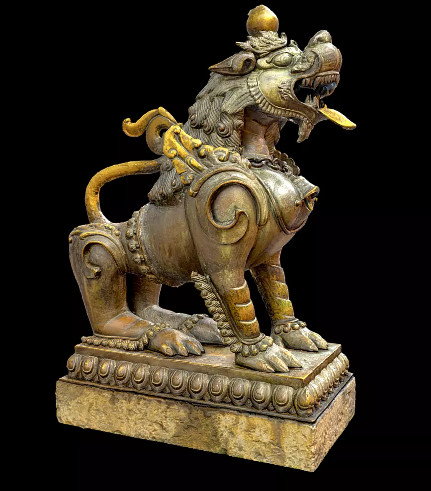 Brass Lion w3 LOD - Nepal Heritage 3D print model