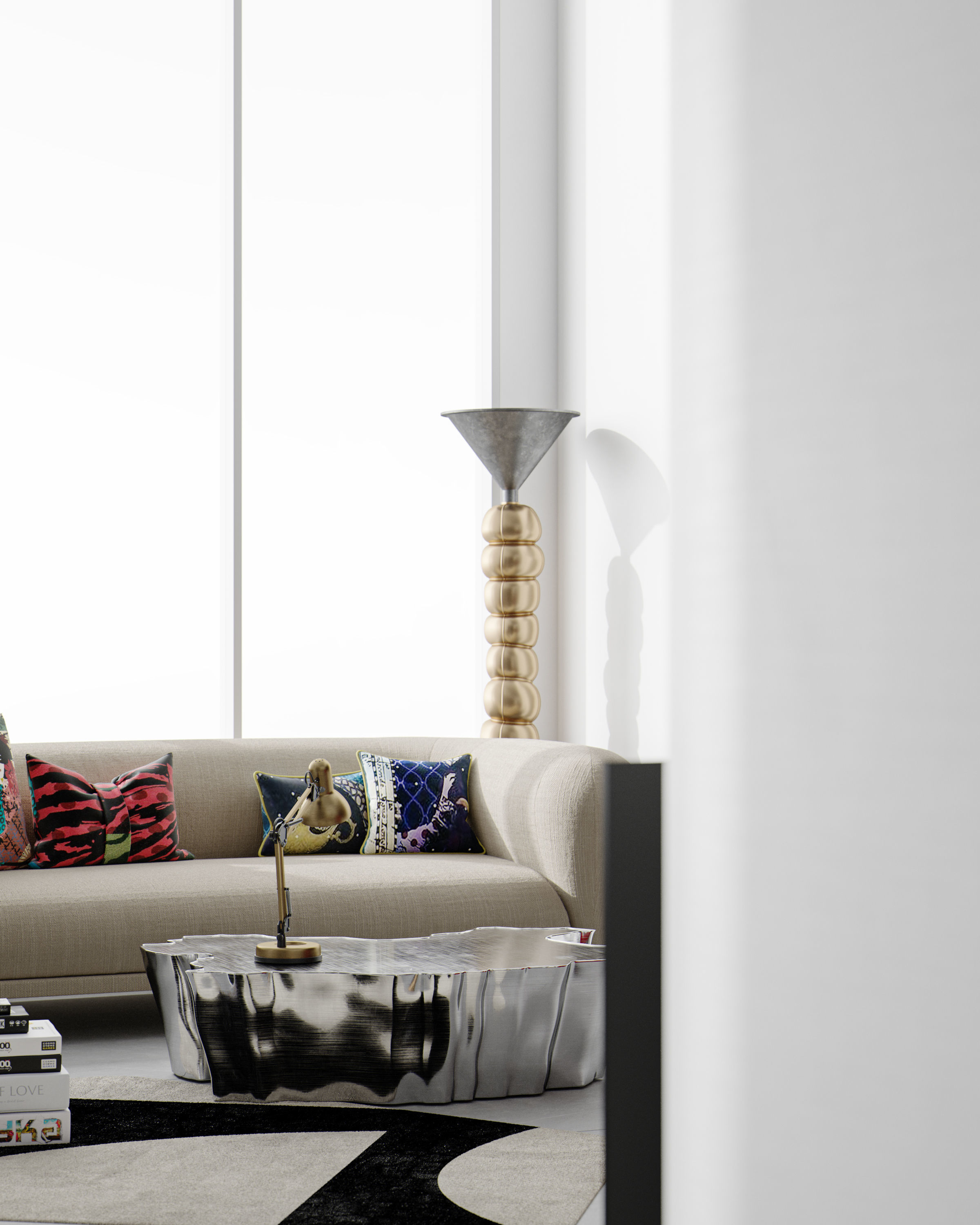 Living Room Interior Scene for 3DMAX and Corona 3D model 3D model_5