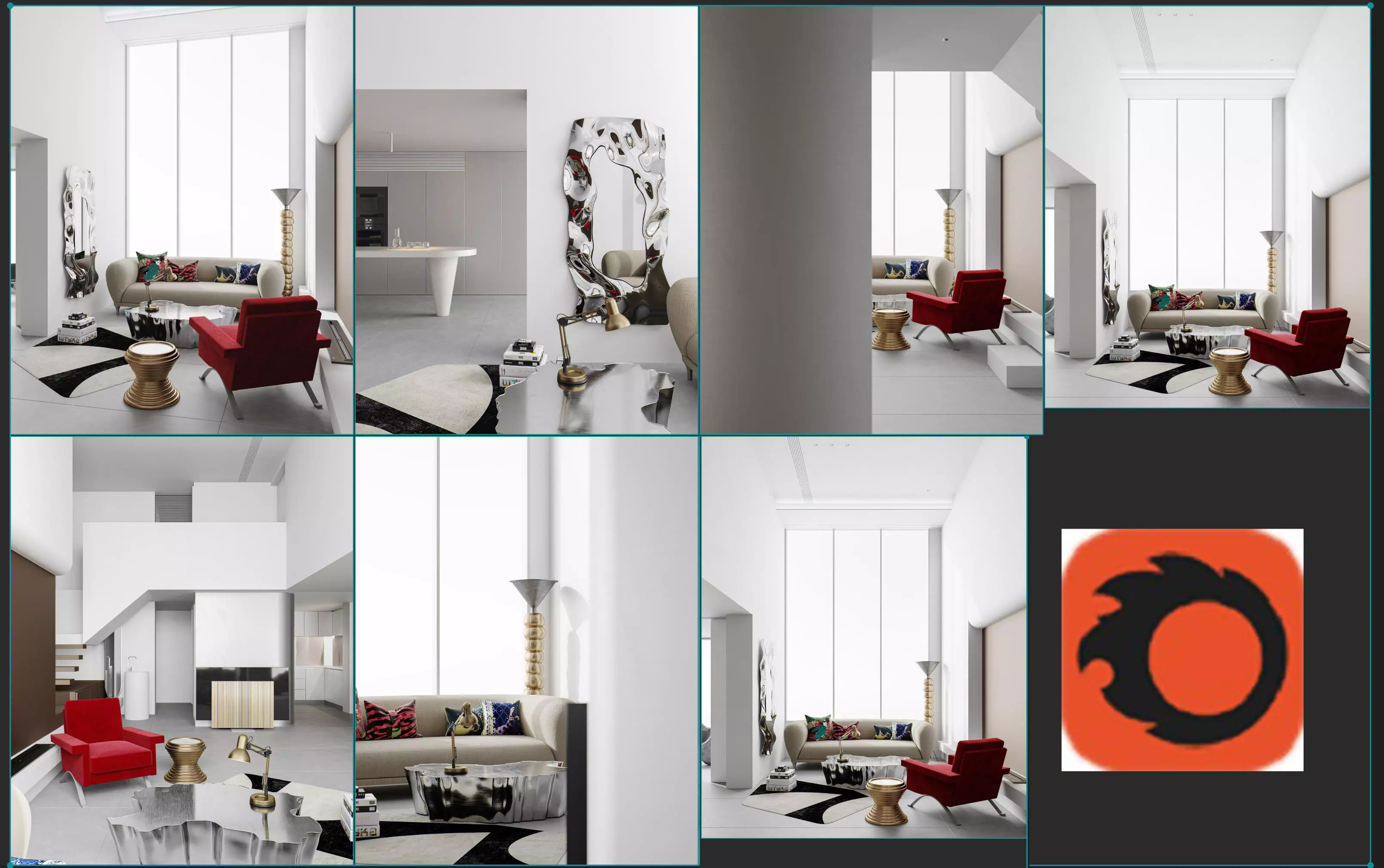 Living Room Interior Scene for 3DMAX and Corona 3D model 3D model_0