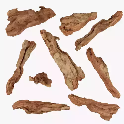 PSWooden022 scanned Wood chips Low-poly 3D model