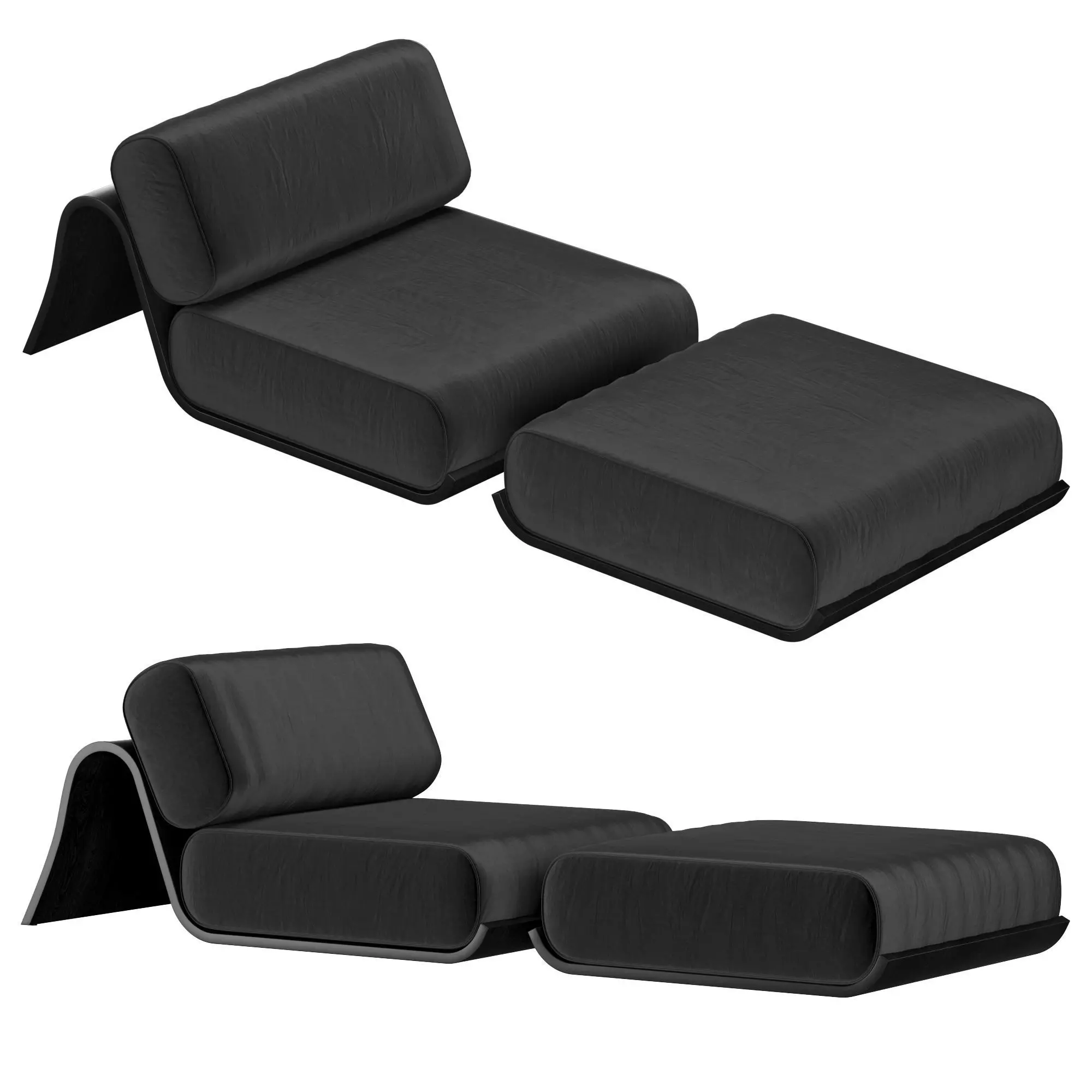 MODULO ARMCHAIR OTTOMAN 3D model