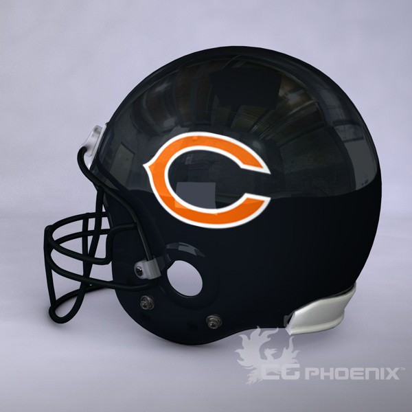Chicago Bears official game helmet 3D model_1