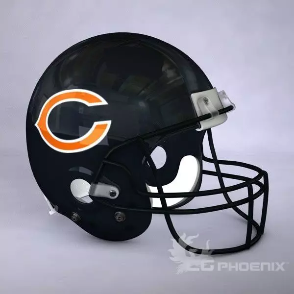Chicago Bears official game helmet 3D model_0