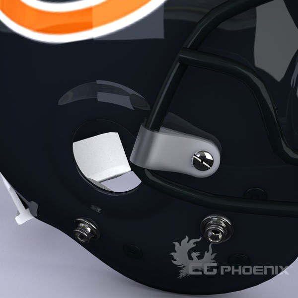 Chicago Bears official game helmet 3D model_2