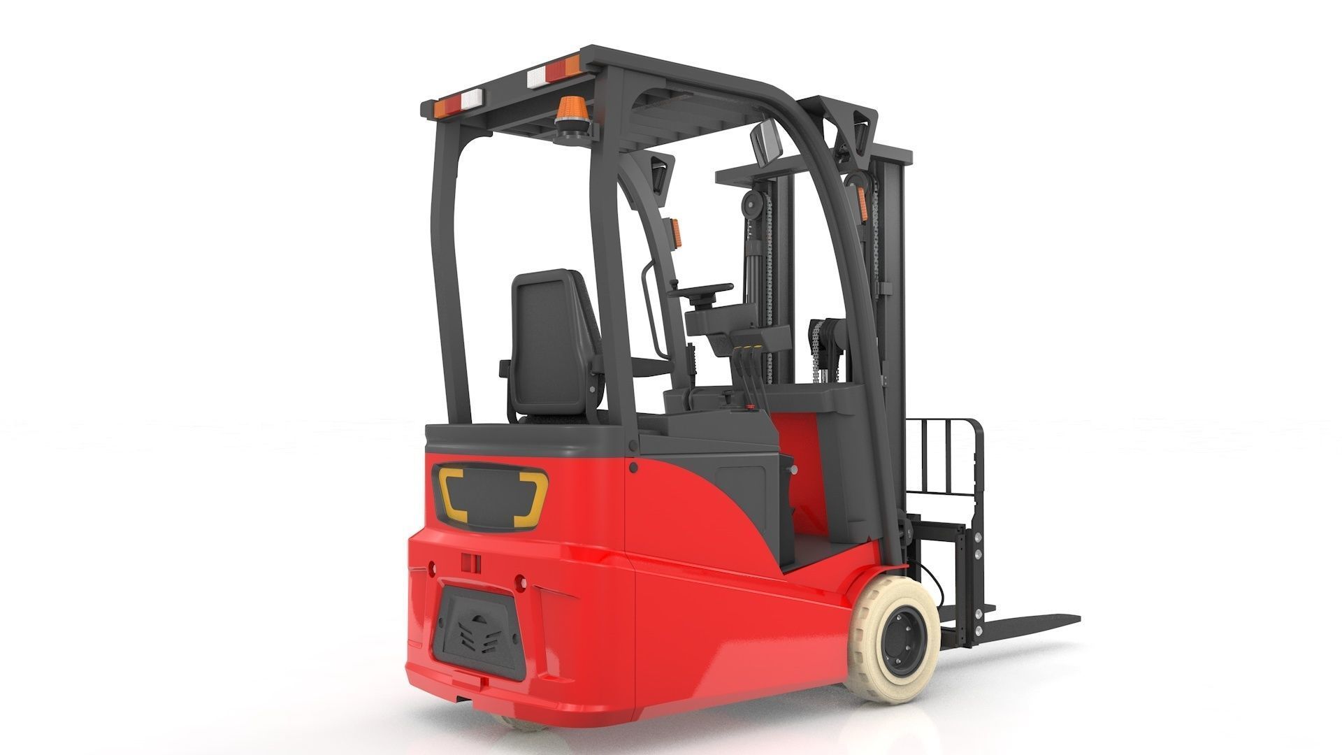 Mini Forklift Rigged and Animated 3D model_3