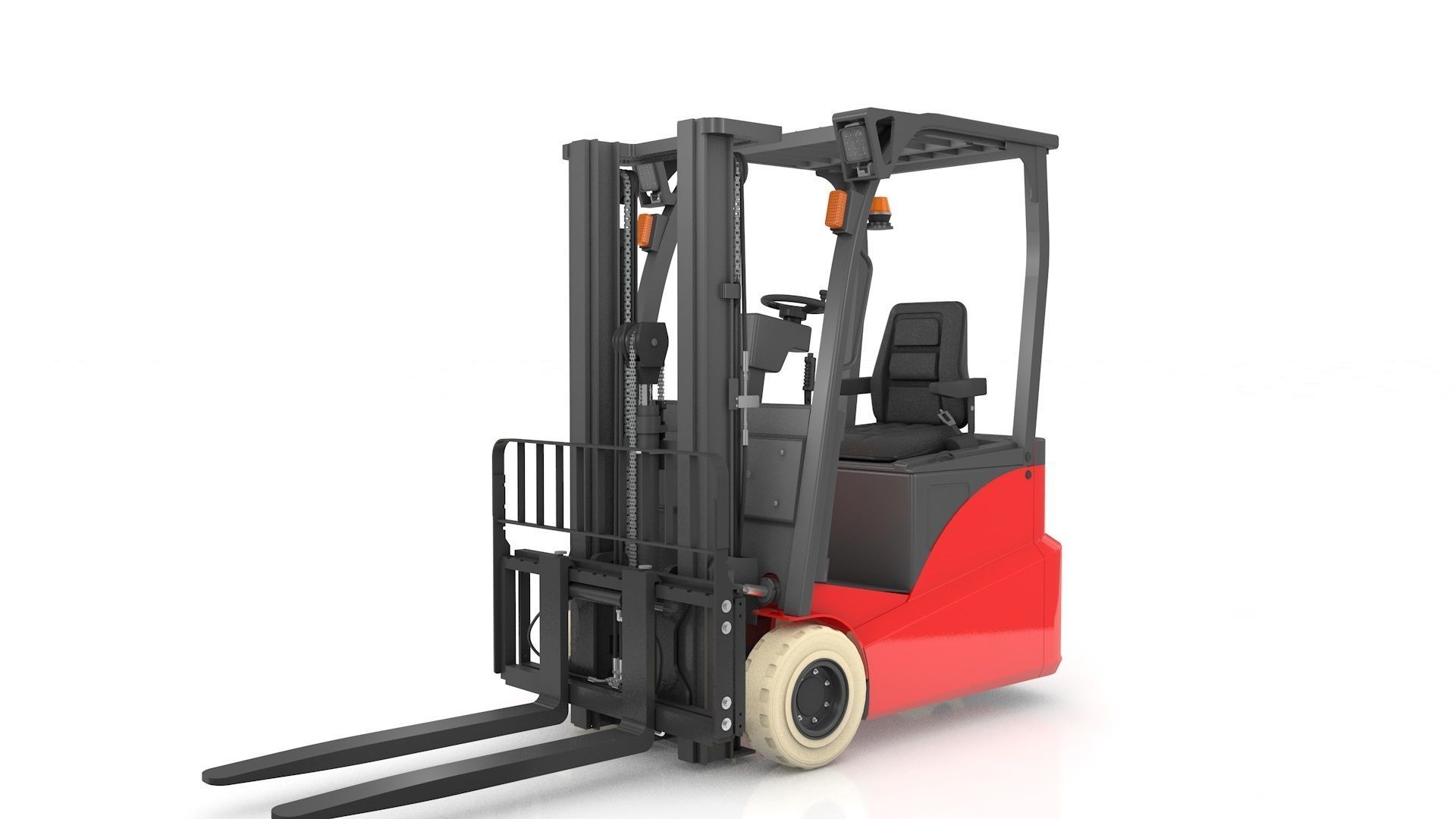 Mini Forklift Rigged and Animated 3D model_39