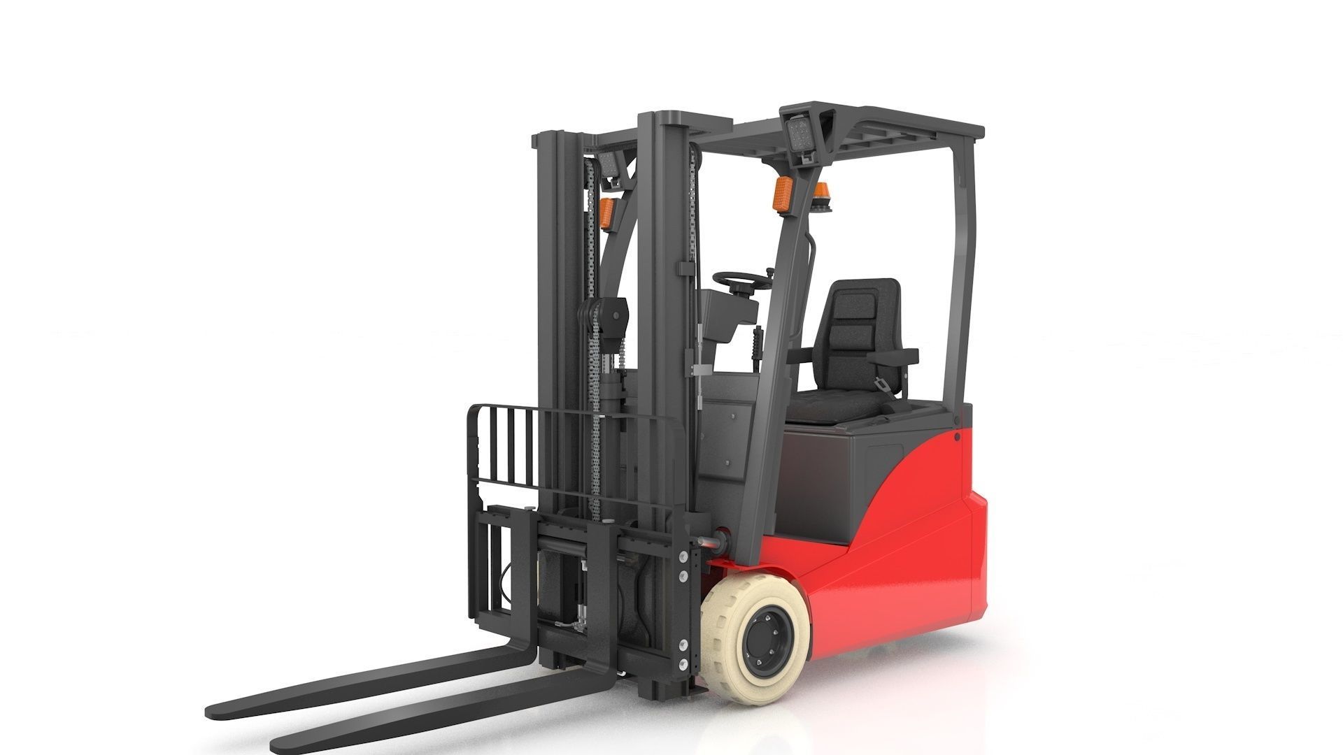 Mini Forklift Rigged and Animated 3D model_37