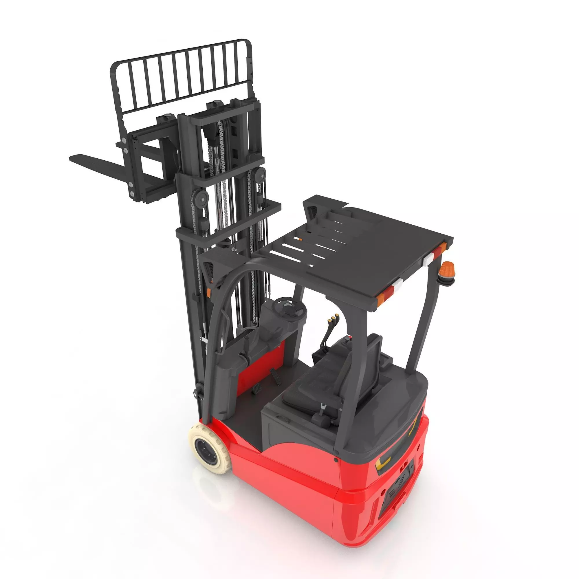 Mini Forklift Rigged and Animated 3D model_0
