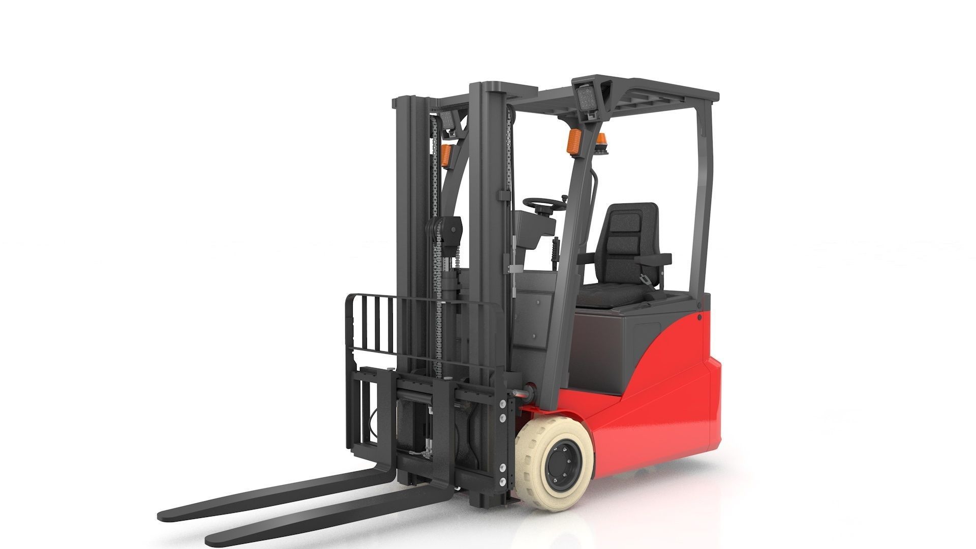 Mini Forklift Rigged and Animated 3D model_36