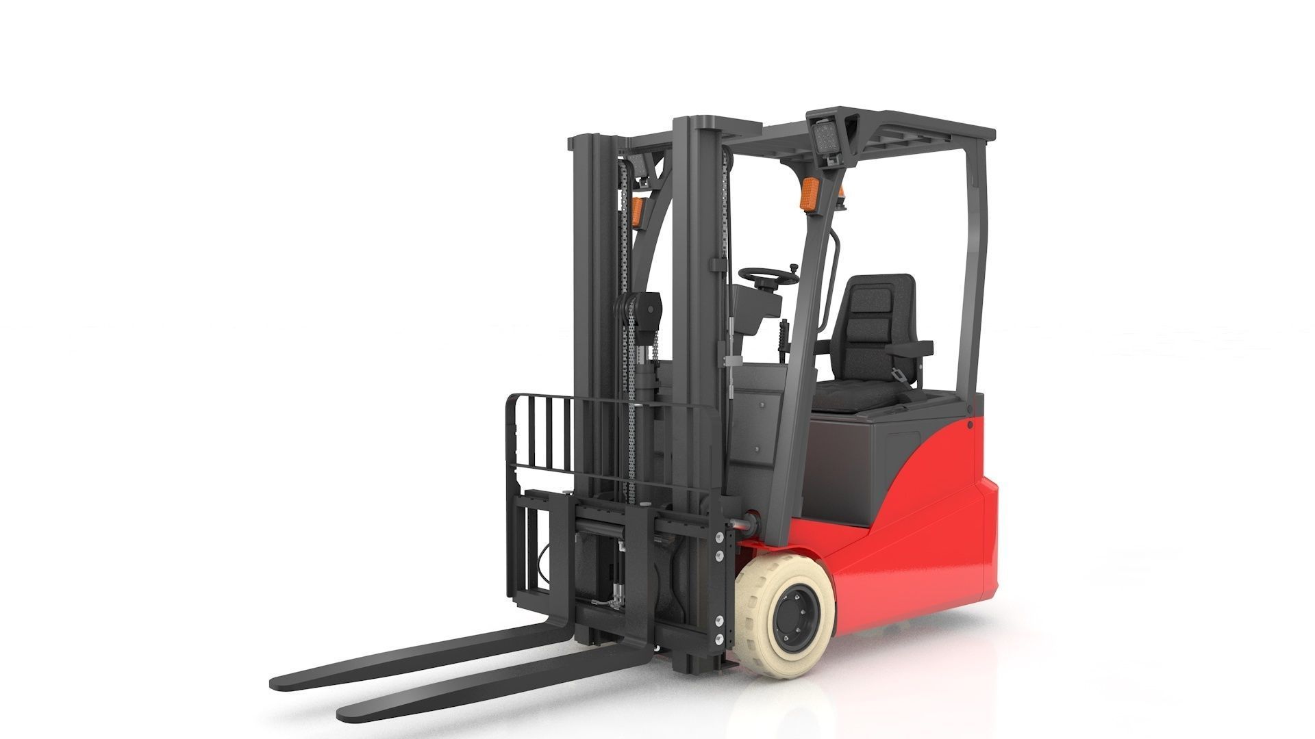 Mini Forklift Rigged and Animated 3D model_20