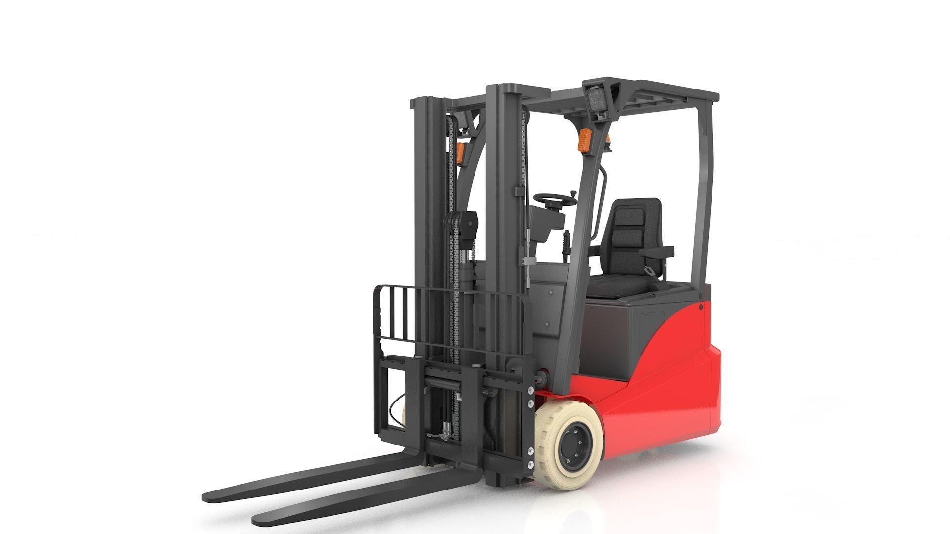 Mini Forklift Rigged and Animated 3D model_16